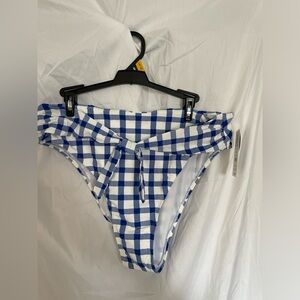 No boundaries junior high waist blue plaid swim bottoms